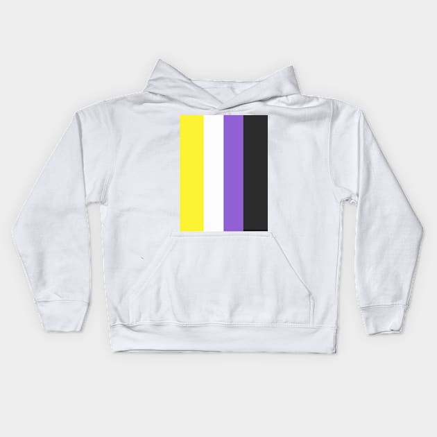 Proud Nonbinary Pride Flag (Proud LGBTQ+ Community Pride Flag) Kids Hoodie by Teeworthy Designs